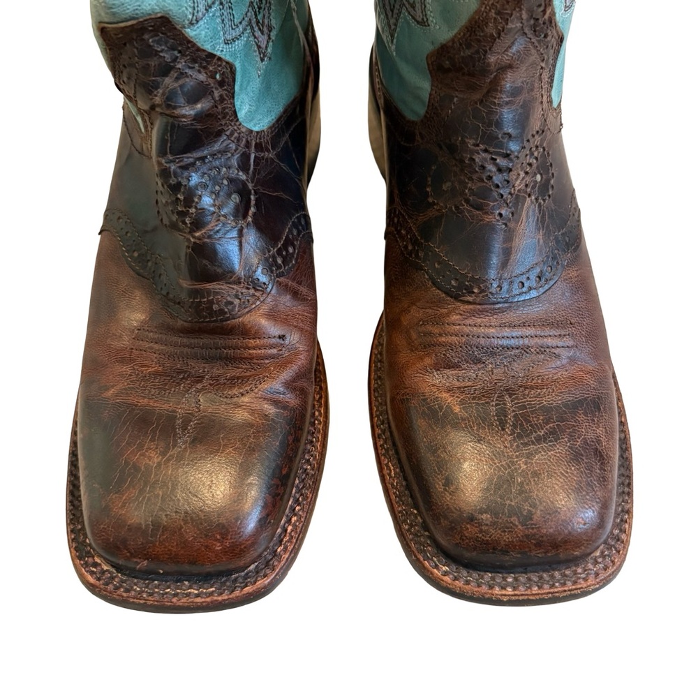 DAN POST DP2863 San Michelle Collection Stockman Boot in Turquoise/Brown Sz 7.5 - Picture 4 of 16